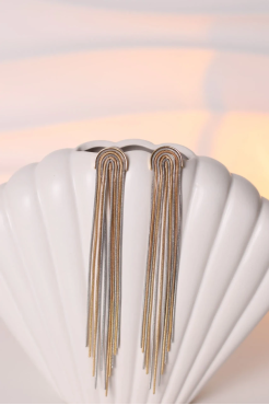 Сережки довгі у золотому кольорі (849/25) - фото 1