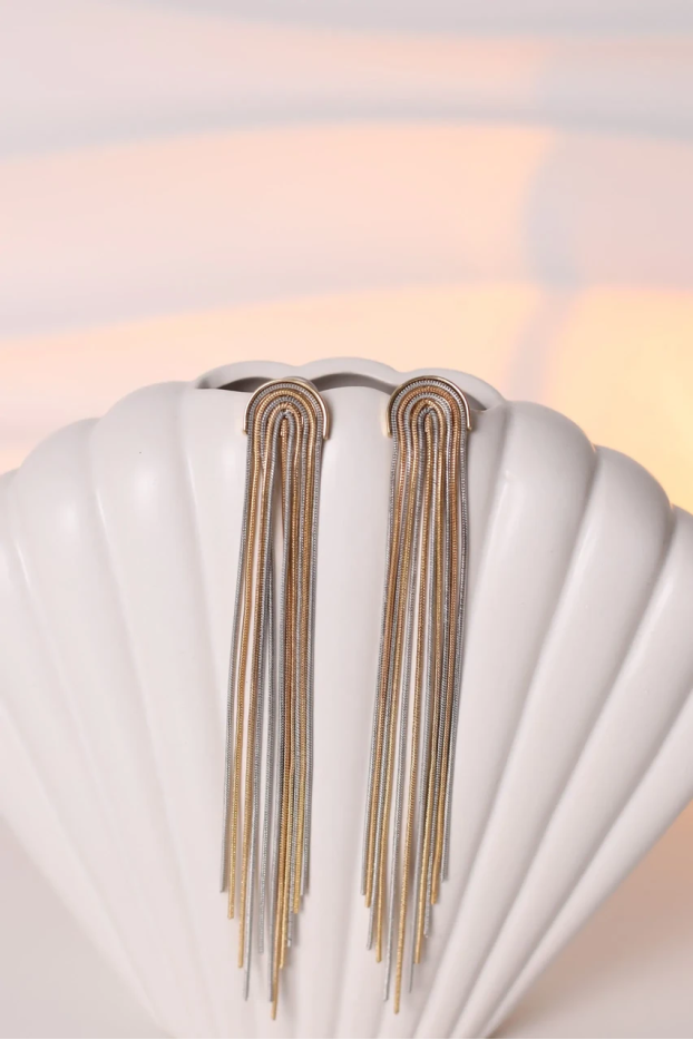 Сережки довгі у золотому кольорі (849/25) - фото 1