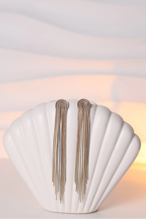 Сережки довгі у золотому кольорі (849/25) - фото 5