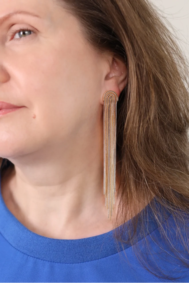 Сережки довгі у золотому кольорі (849/25) - фото 6