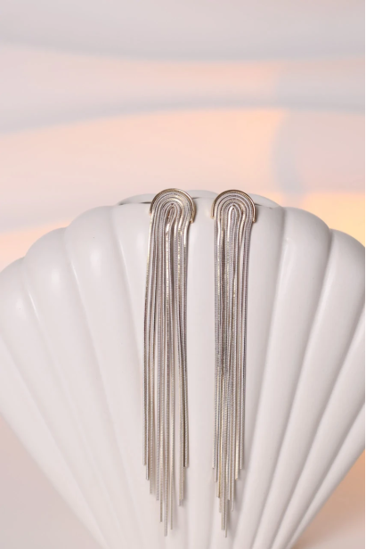 Сережки довгі білі (849/25)