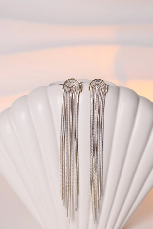 Сережки довгі білі (849/25) - фото 1