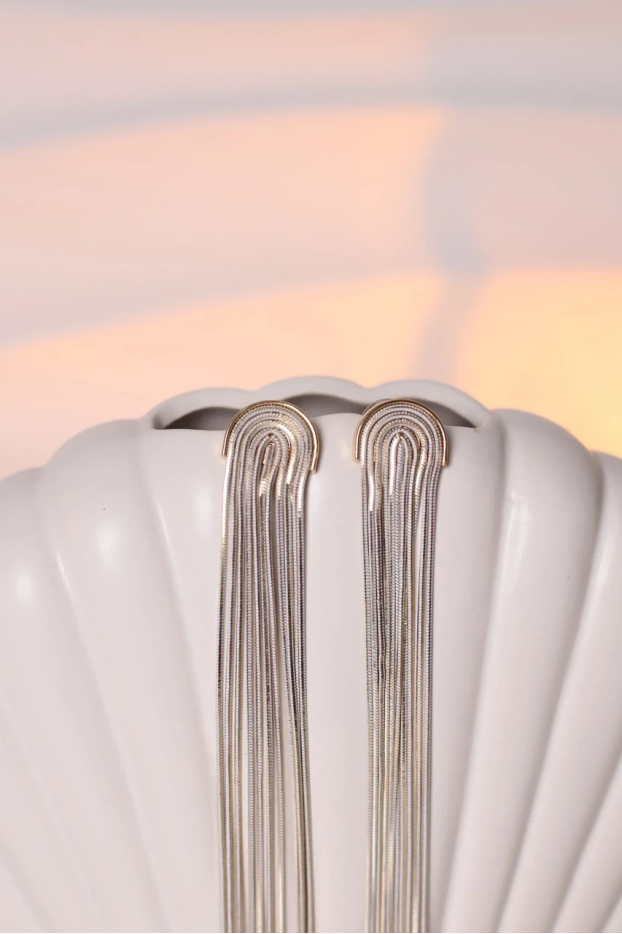 Сережки довгі білі (849/25) - фото 3