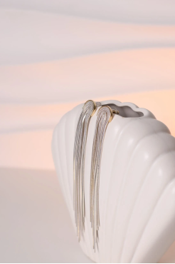 Сережки довгі білі (849/25) - фото 4