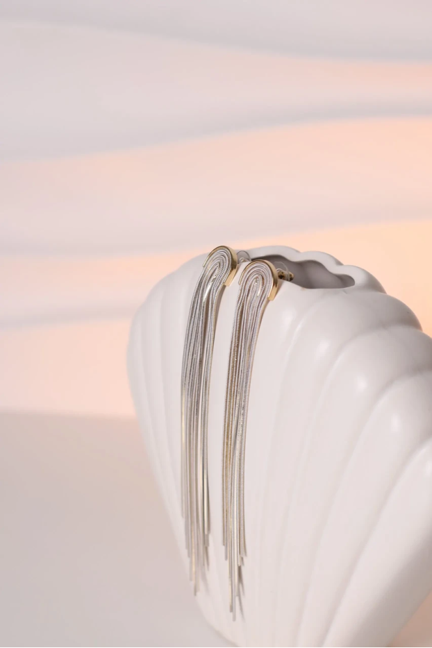 Сережки довгі білі (849/25) - фото 4