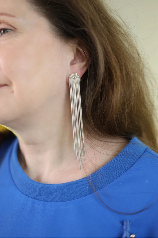 Сережки довгі білі (849/25) - фото 5