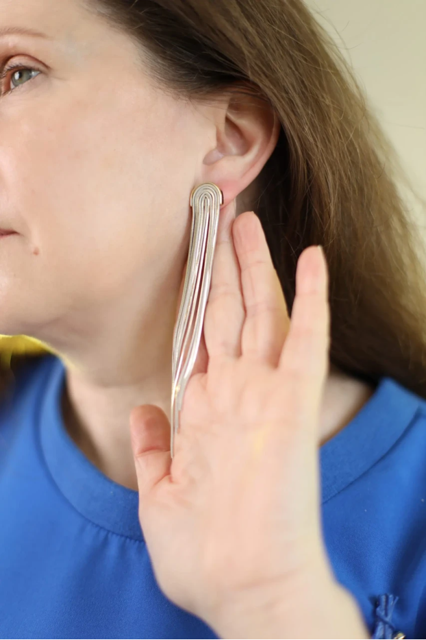 Сережки довгі білі (849/25) - фото 6