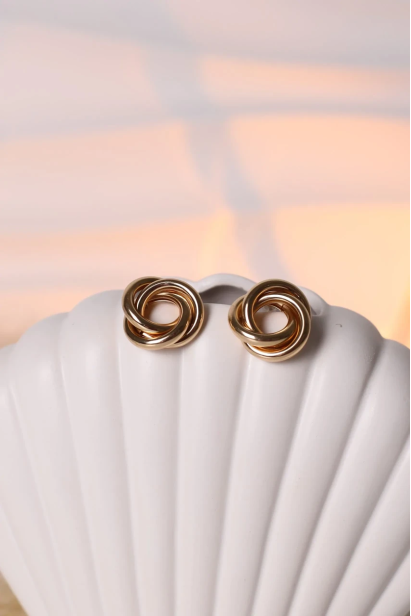 Сережки вузлики маленькі у золотому кольорі (599/25)