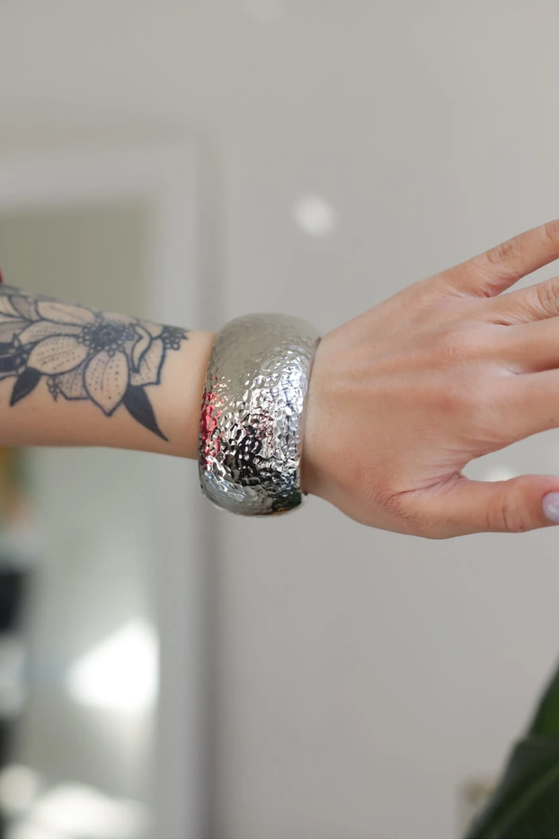 Браслет широкий у срібному кольорі (950/15) - фото 3