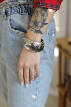 Браслет широкий у срібному кольорі (950/15) - фото 5