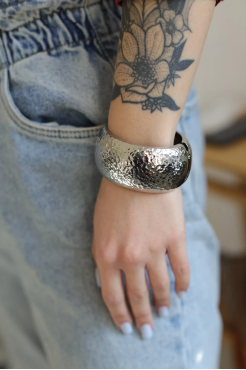 Браслет широкий у срібному кольорі (950/15) - фото 6