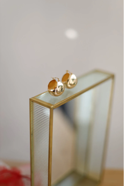 Серьги сфера в золотом цвете (699/100zSF)