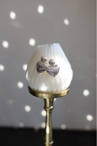 Сережки підвіска серце у срібному кольорі (699hsr)