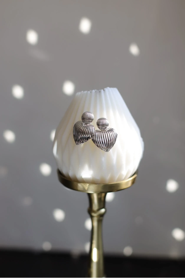 Сережки підвіска серце у срібному кольорі (699hsr) - фото 2