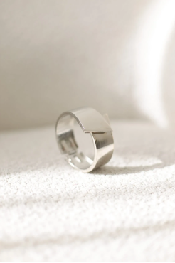 Браслет широкий гладкий у срібному кольорі (950/13) - фото 1