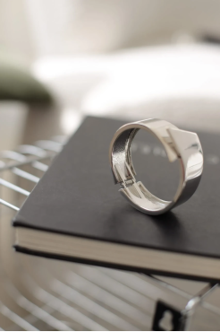 Браслет широкий гладкий у срібному кольорі (950/13) - фото 9