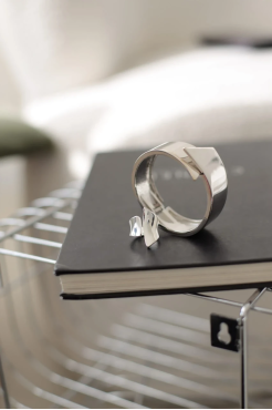 Браслет широкий гладкий у срібному кольорі (950/13) - фото 10