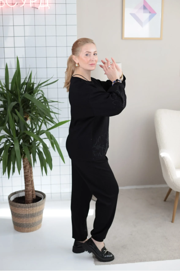 Костюм стрази 52 чорний (8032) - фото 2