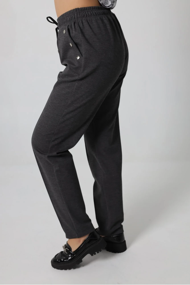 Брюки спорт-шик подовжені батальні 48-50 графіт (1449L) - фото 4