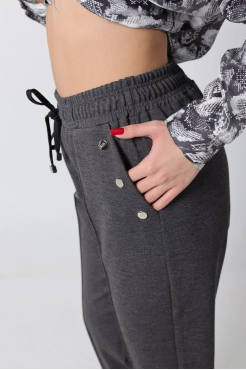 Брюки спорт-шик подовжені батальні 48-50 графіт (1449L) - фото 5