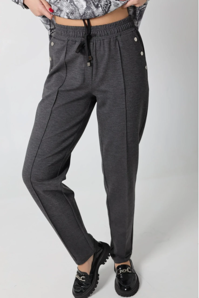 Брюки спорт-шик подовжені батальні 46-48 графіт (1449М)