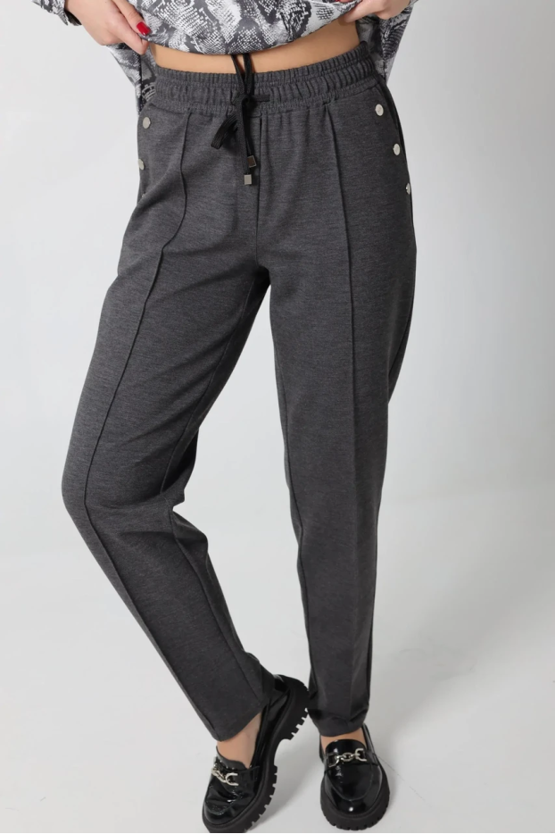 Брюки спорт-шик подовжені батальні 44-46 графіт (1449S) - фото 1