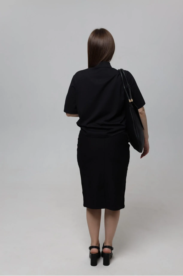 Спідниця комбінована 48 чорна (EVA92) - фото 4