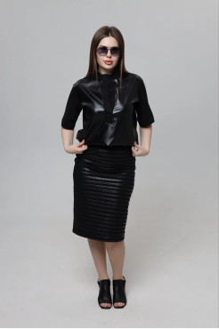 Спідниця комбінована 42 чорна (EVA92) - фото 1