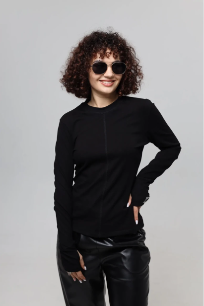 Лонгслів МК з одним рядком 44-46 чорний (1133S)