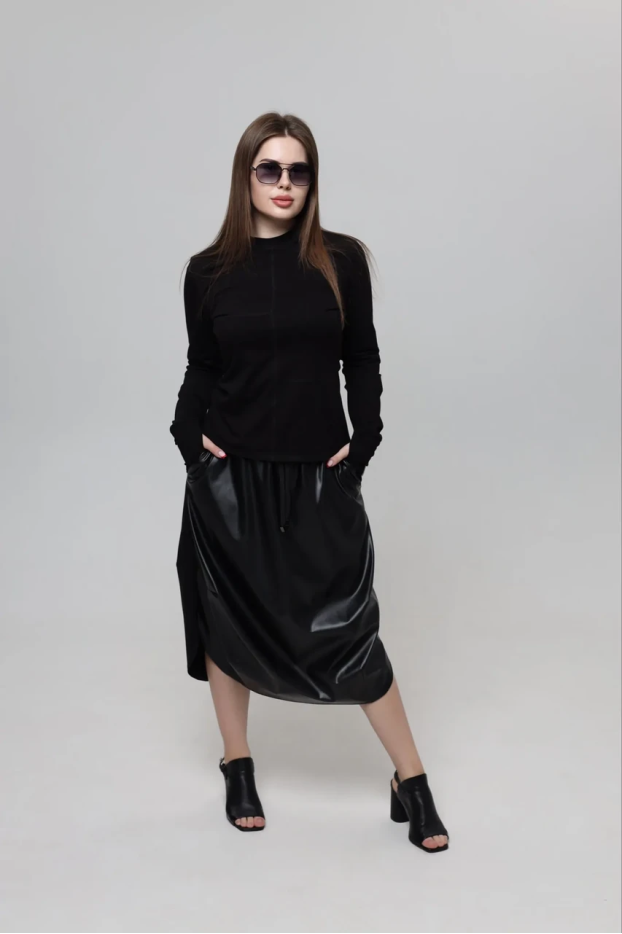 Спідниця комбінована 52-54 чорна (2233bL) - фото 1