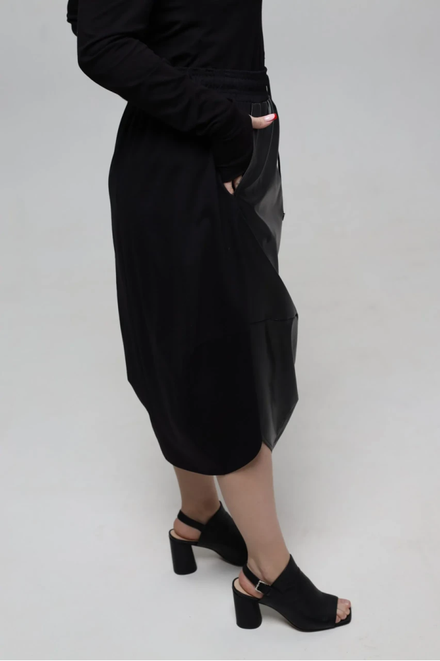 Спідниця комбінована 52-54 чорна (2233bL) - фото 4