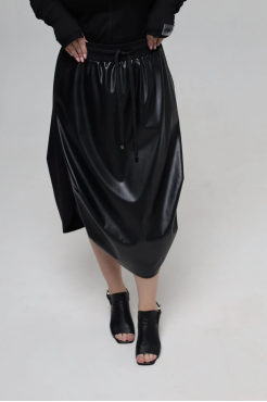 Спідниця комбінована 46-50 чорна (2233bS) - фото 2