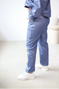 Брюки зі стрілкою МК джинсові 48-50 блакитний (1249L) - фото 7