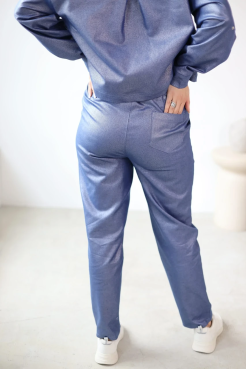 Брюки зі стрілкою МК джинсові 48-50 блакитний (1249L) - фото 9