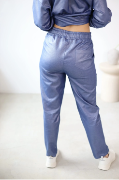 Брюки зі стрілкою МК джинсові 48-50 блакитний (1249L) - фото 10