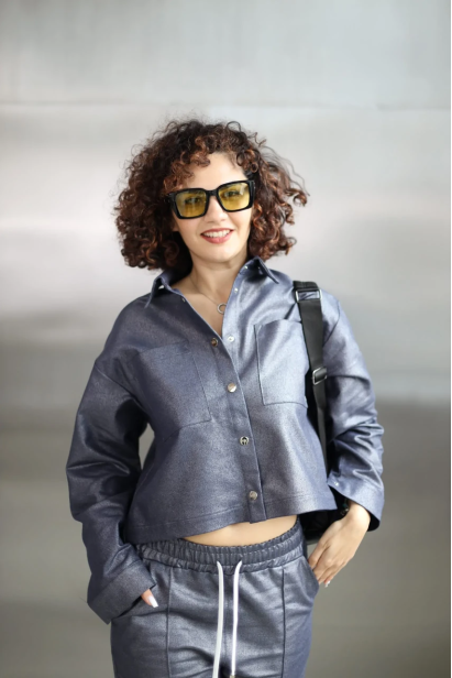 Сорочка МК джинсова 50 синя (4444S)