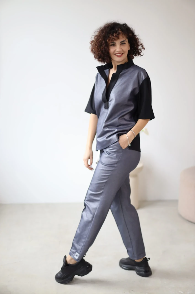 Брюки зі стрілкою МК джинсові 52-54 сині (1249bXXL) - фото 9