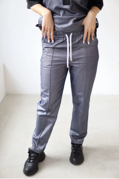 Брюки зі стрілкою МК джинсові 50-52 сині (1249bXL) - фото 2