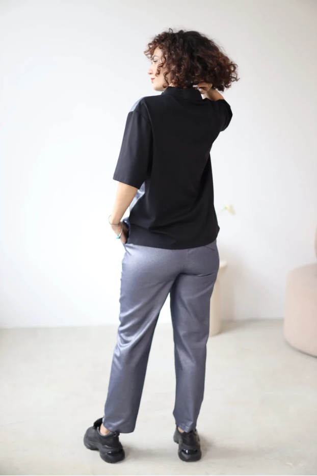 Брюки зі стрілкою МК джинсові 50-52 сині (1249bXL) - фото 3