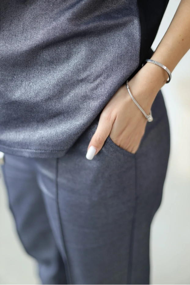 Брюки зі стрілкою МК джинсові 48-50 сині (1249bL) - фото 6