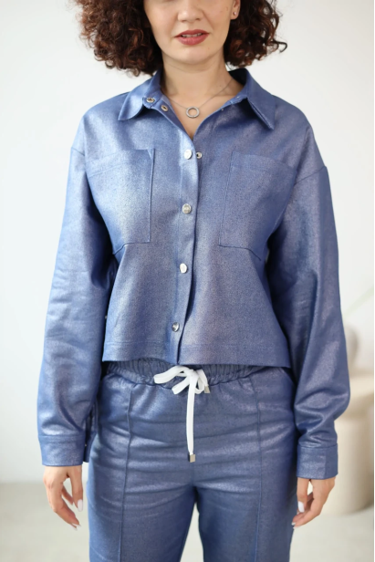 Сорочка МК джинсова 46-50 блакитна (4444XS)