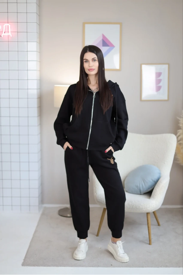 Костюм на блискавці 46-54 чорний (038Sb) - фото 1