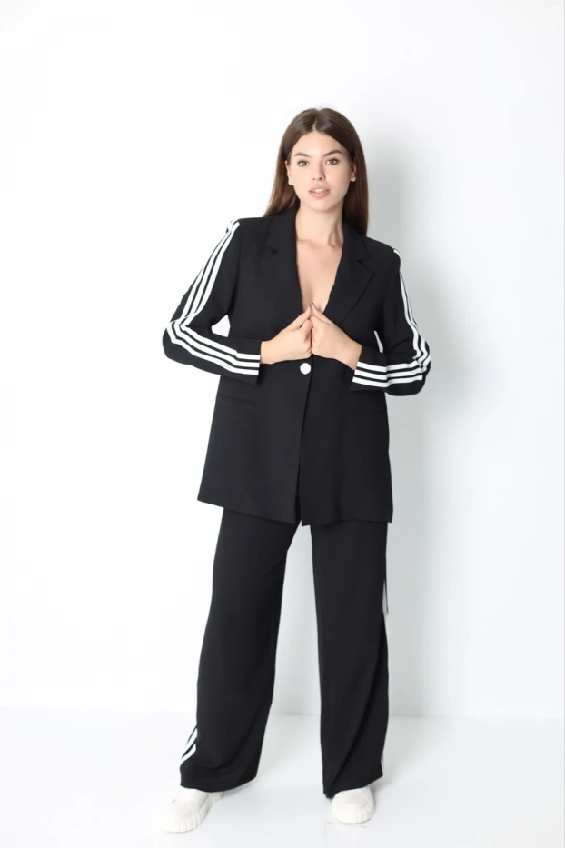 Костюм двійка з лампасами 42 чорний (301Т/36b) - фото 1