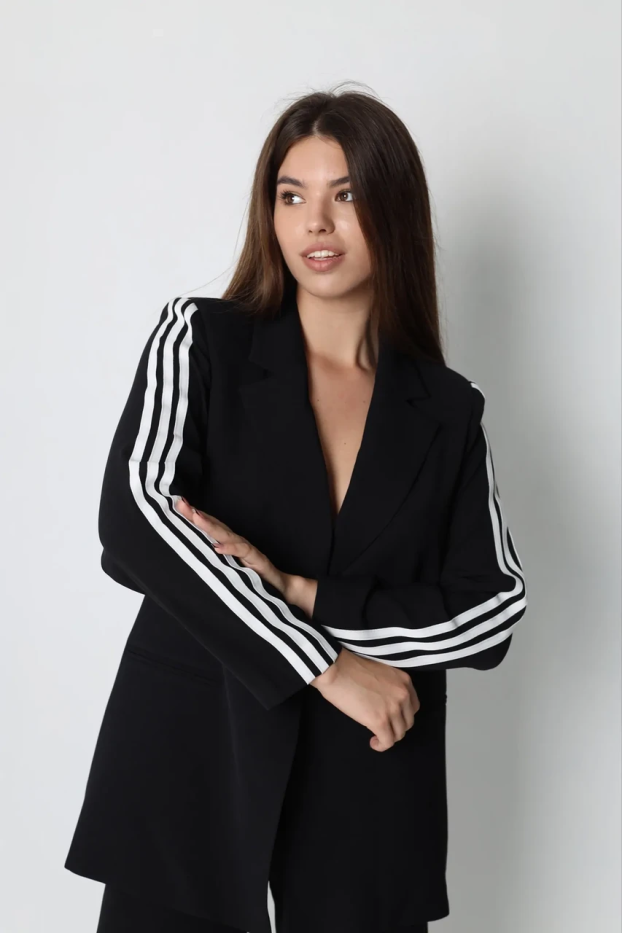 Костюм двійка з лампасами 42 чорний (301Т/36b) - фото 4