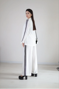 Костюм двійка з лампасами 46 білий (301Т/40) - фото 3