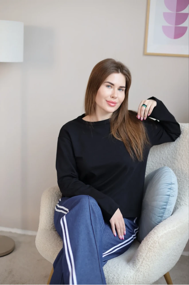 Лонгслів жіночий 46-50 чорний (470ХSb) - фото 8