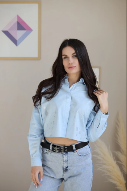 Сорочка скорочена 50 блакитна (6010М)