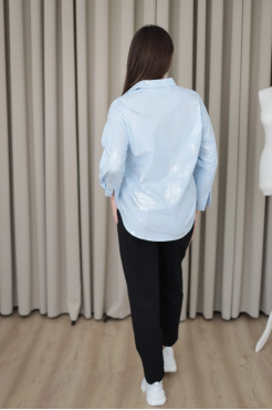 Сорочка з принтом 50-52 блакитна з сріблом (4012L) - фото 3