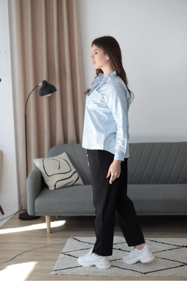 Сорочка з принтом 44-48 блакитна зі сріблом (4012S) - фото 4