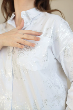 Сорочка з принтом 44-48 біла зі сріблом (4012S) - фото 6